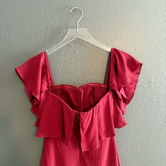 Lovers & Friends Red Off Shoulder Mini Dress Size S - Picture 4 of 6
